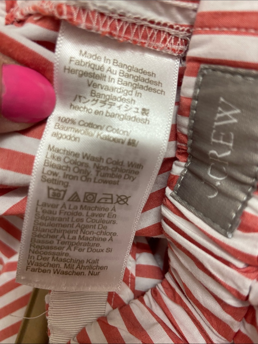 J.Crew Red and White Striped 100% Cotton PJ Style Pants - Picture 9 of 9